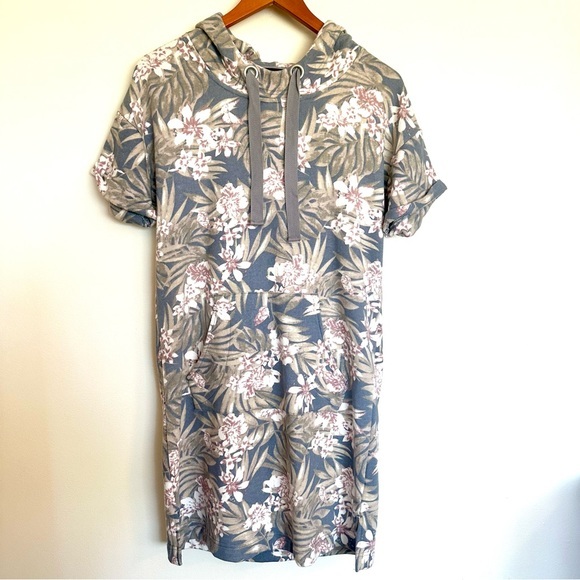 Tribal Floral Hooded Dress with Front Pockets Size Medium - Picture 1 of 13